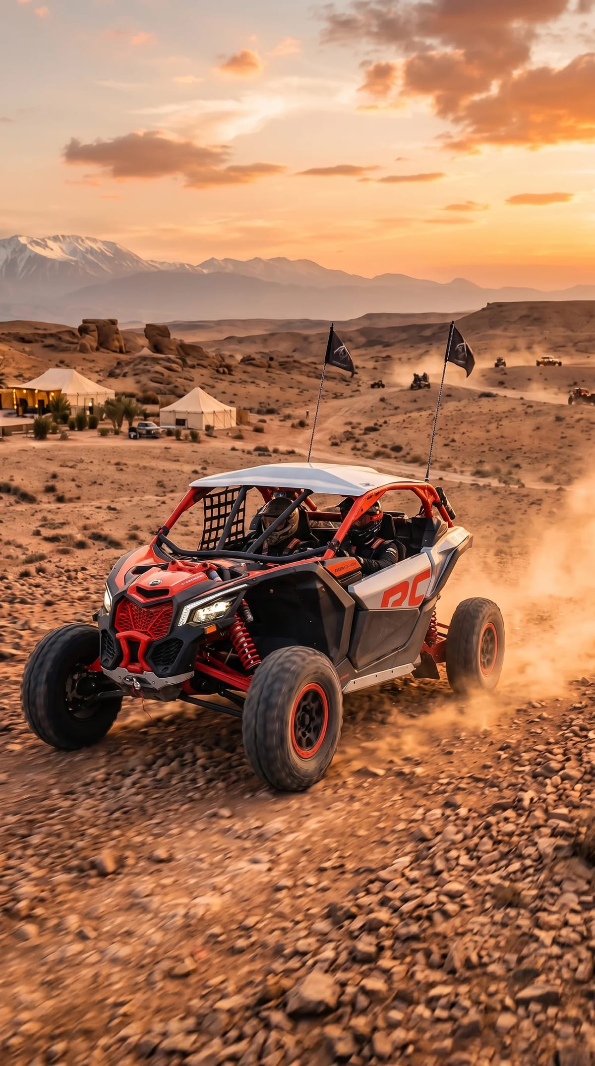 Can-Am Maverick X3 devant l'Atlas